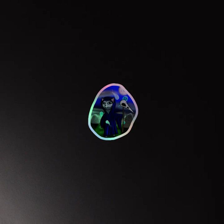 Tom the Grim Cat Holographic Sticker product image (2)