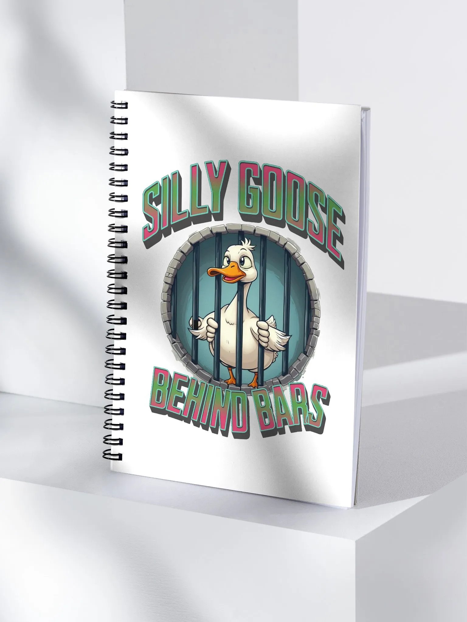 Silly Goose Behind Bars Spiral Notebook product image (1)