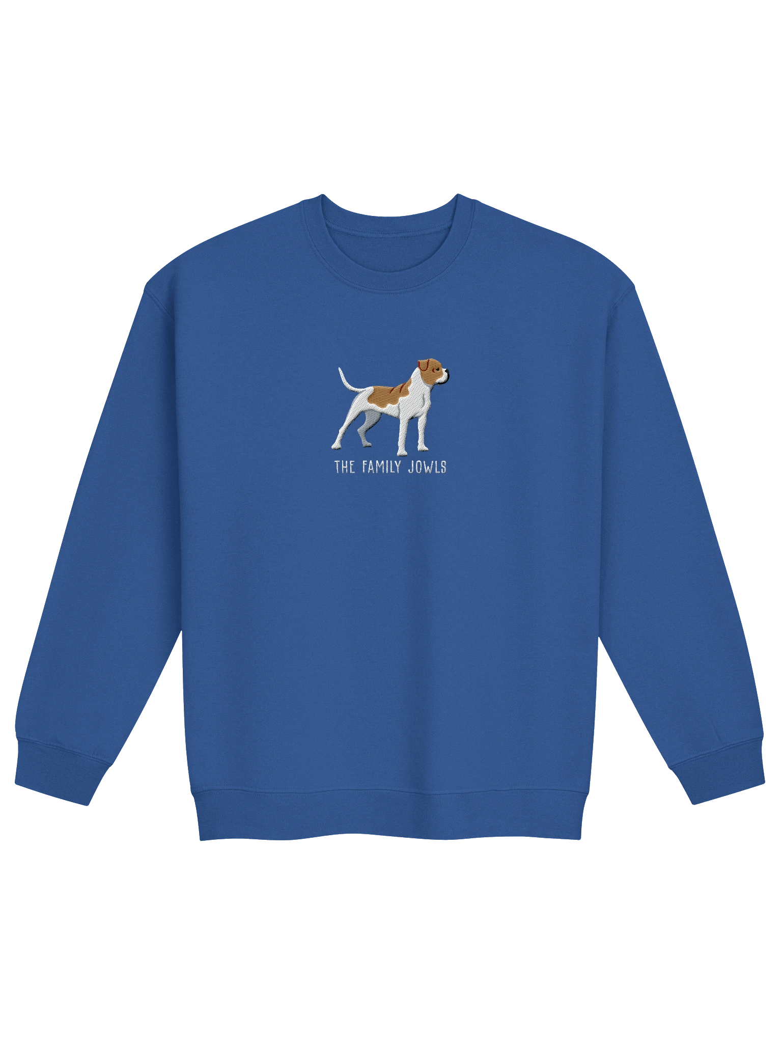 The Family Jowls Sweatshirt (Embroidered) of an American Bulldog(Tan & White) product image (13)