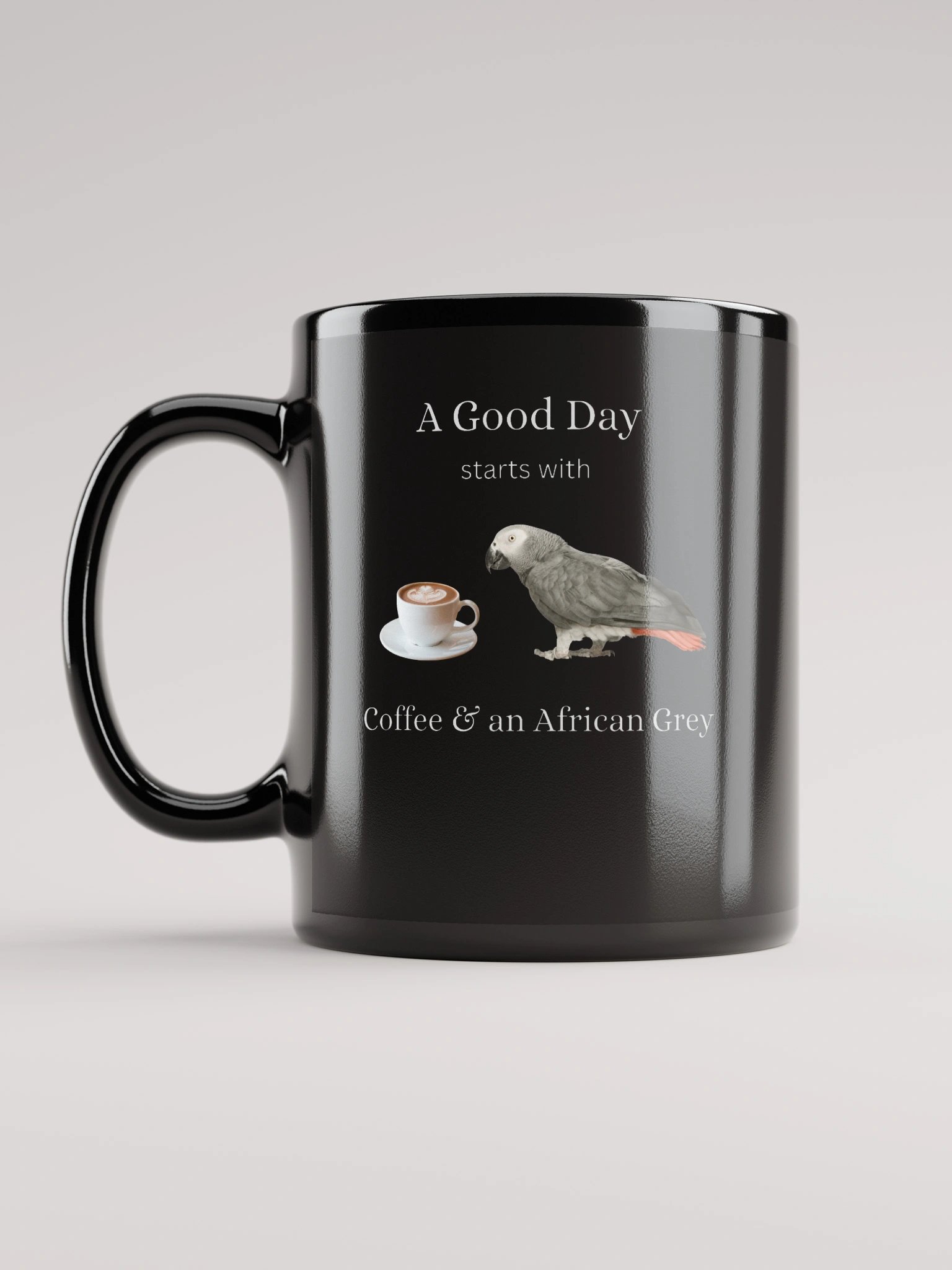African Grey Parrot Cappuccino Mug product image (5)
