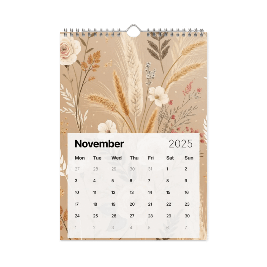 SEAMLESS FLORAL PATTERN WALL CALENDAR 2025 product image (11)