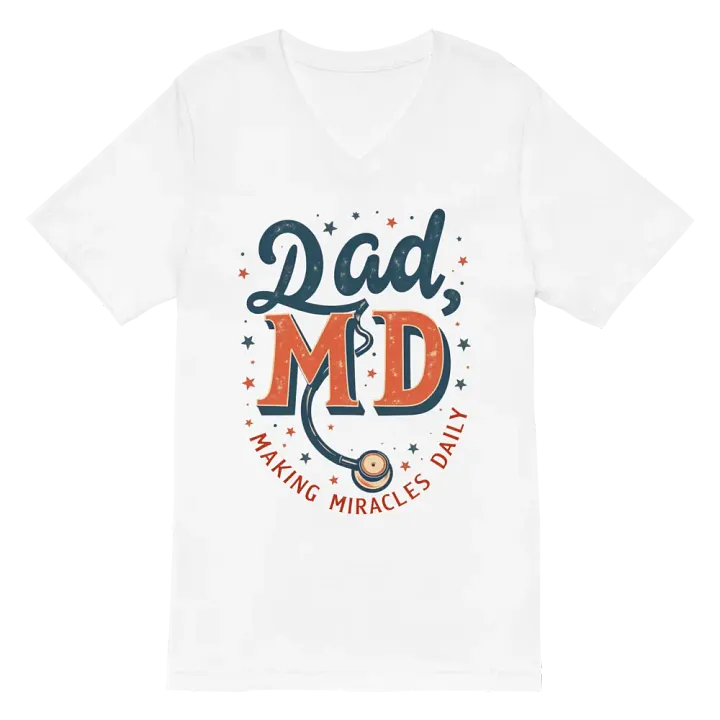 Vintage Dad MD Stethoscope v-neck Tee product image (6)