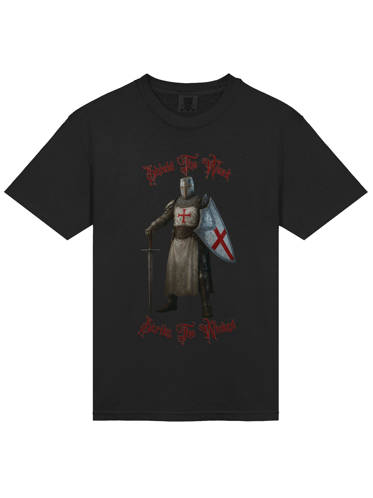 Templar Knight Tee - Shield the Weak, Strike the Wicked, product image (3)
