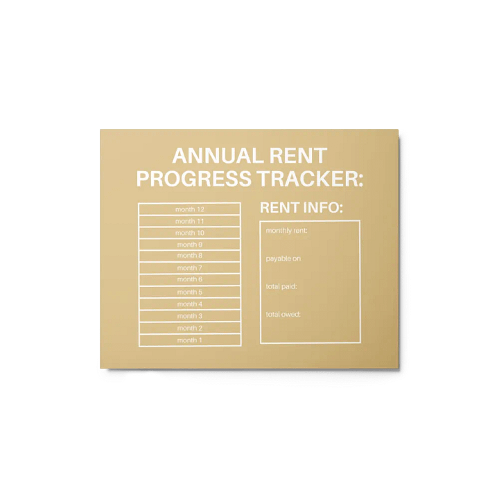 ANNUAL RENT TRACKER (white design 11) product image (1)