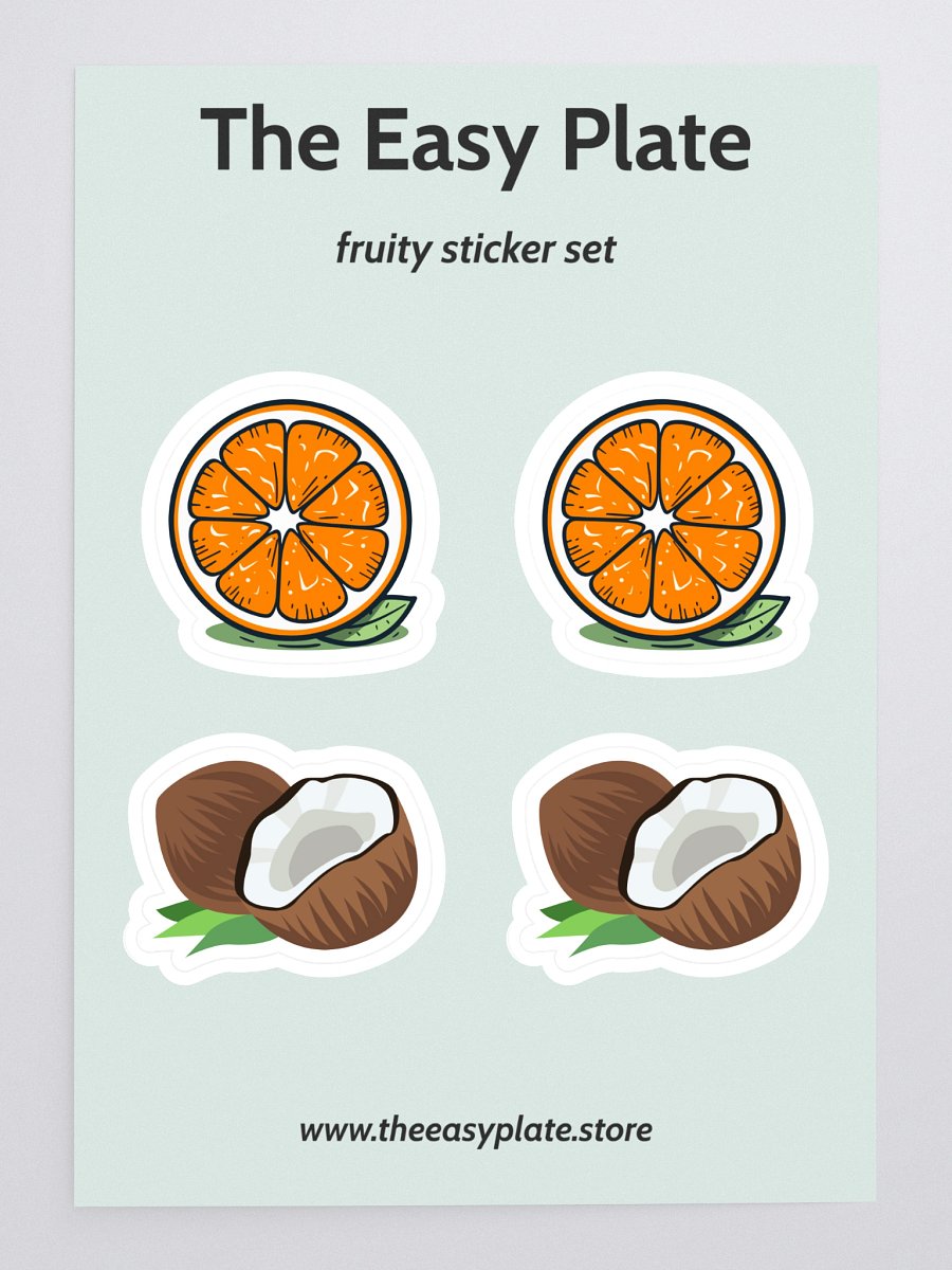Orange and Coconut Duo Kiss-Cut Sticker Set product image (3)