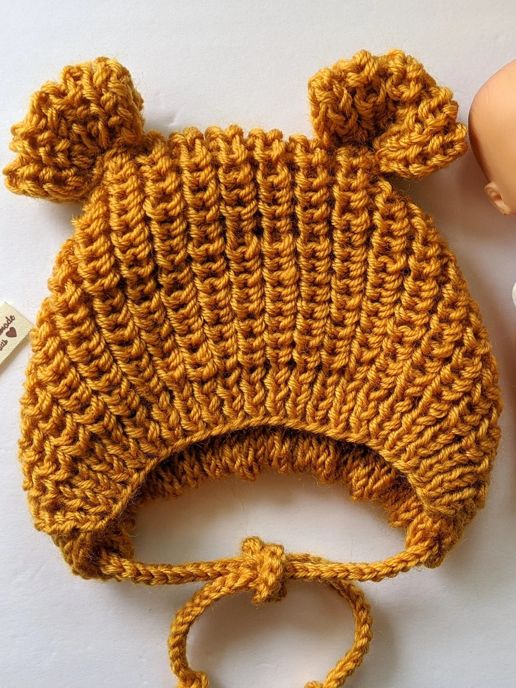 Spikelet Baby Bonnet with Ears Knitting Pattern product image (1)