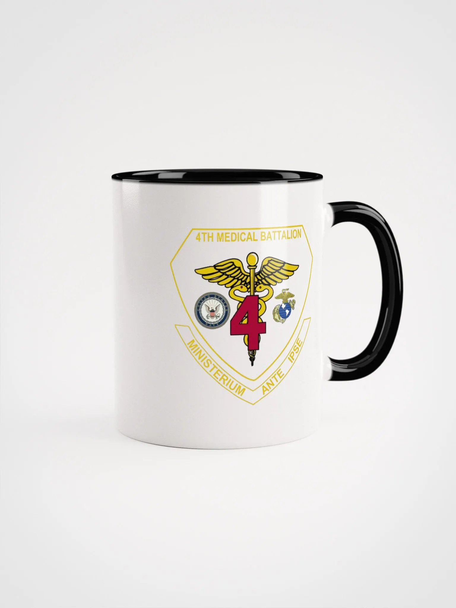 4th Medical Battalion: Coffee Cup White Exterior/Black Interior product image (1)