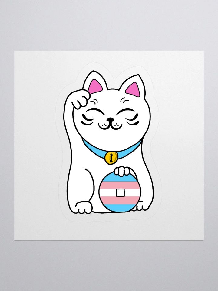 Maneki neko transgender pride sticker product image (1)
