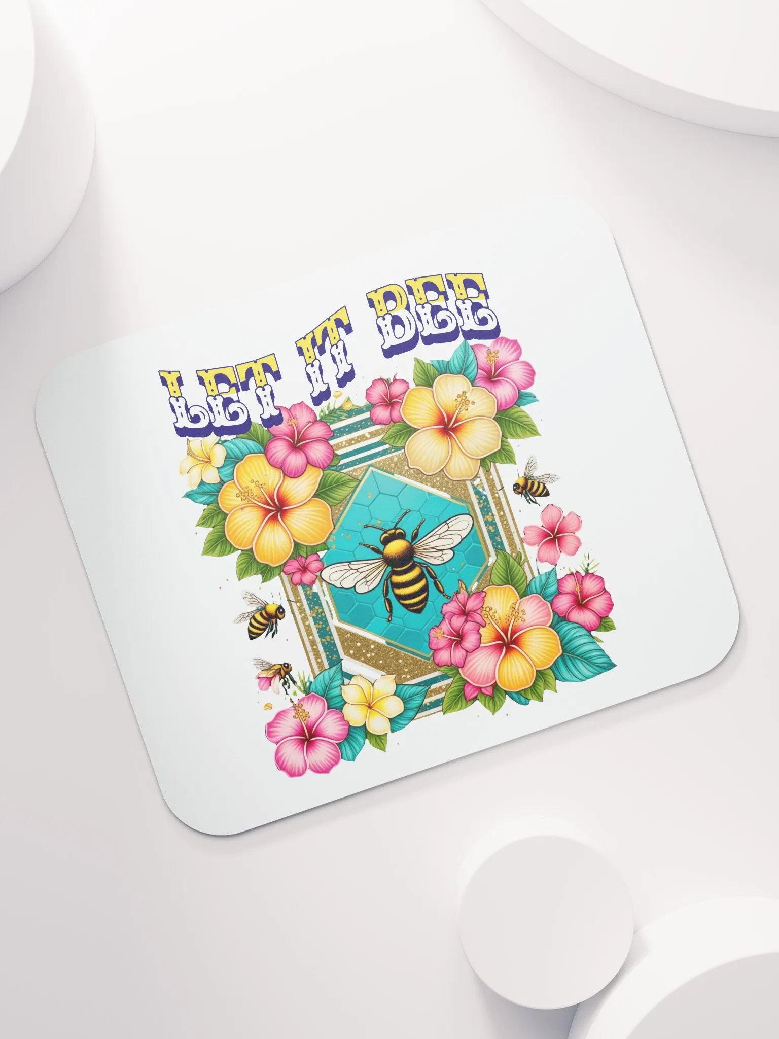 Let It Bee Flower Floral Vibrant Mouse Pad product image (5)