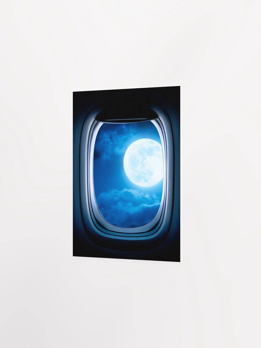 Airplane porthole/window and Moon — Photo paper glossy poster. Space poster, space print, travel gift product image (7)