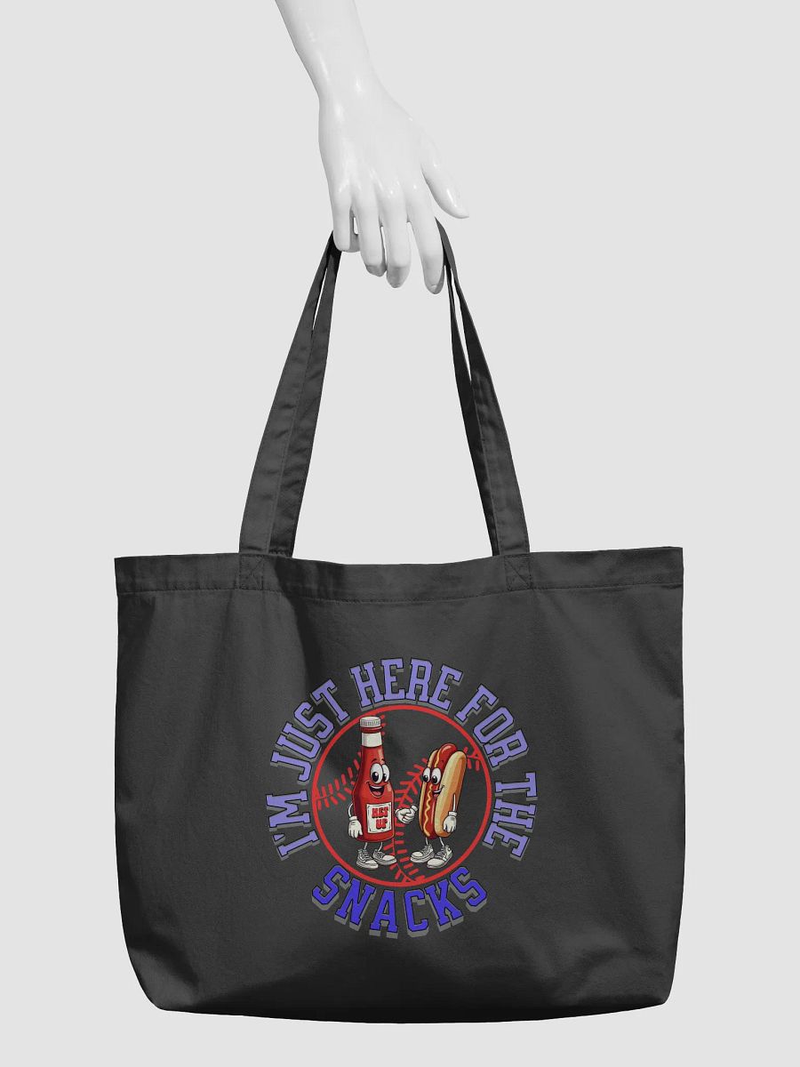 Im Just Here For The Snacks Baseball Time Duo Organic Tote product image (3)