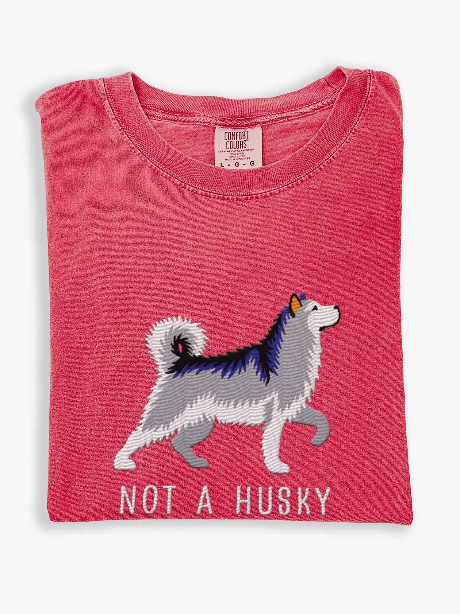 Not a Husky T-Shirt(Embroidered) of an Alaskan Malamute(Gray & White) product image (1)