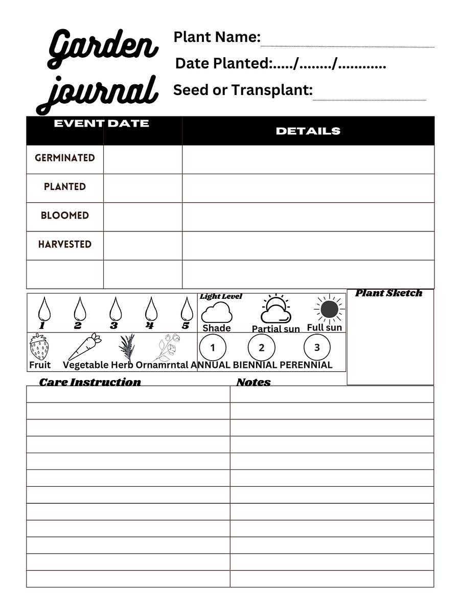 Garden Guardian: A Logbook for Watering, Weeding & Care" "The Daily Dig: Maintenance Logbook for a Thriving Garden" "Tend the Garden: A Record Book for Routin product image (1)