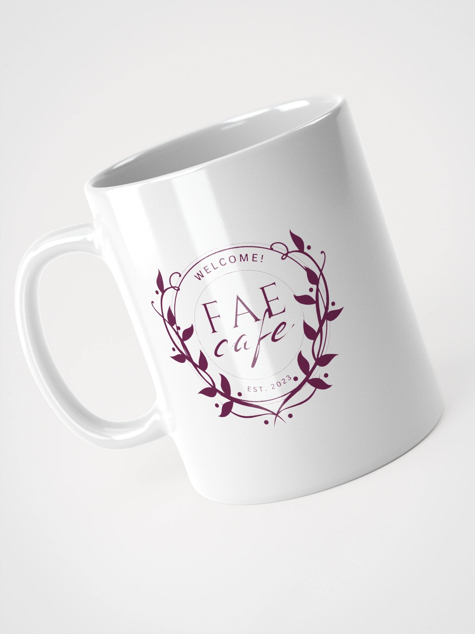 Fae Cafe Mug - Burgundy Cafe Logo product image (2)