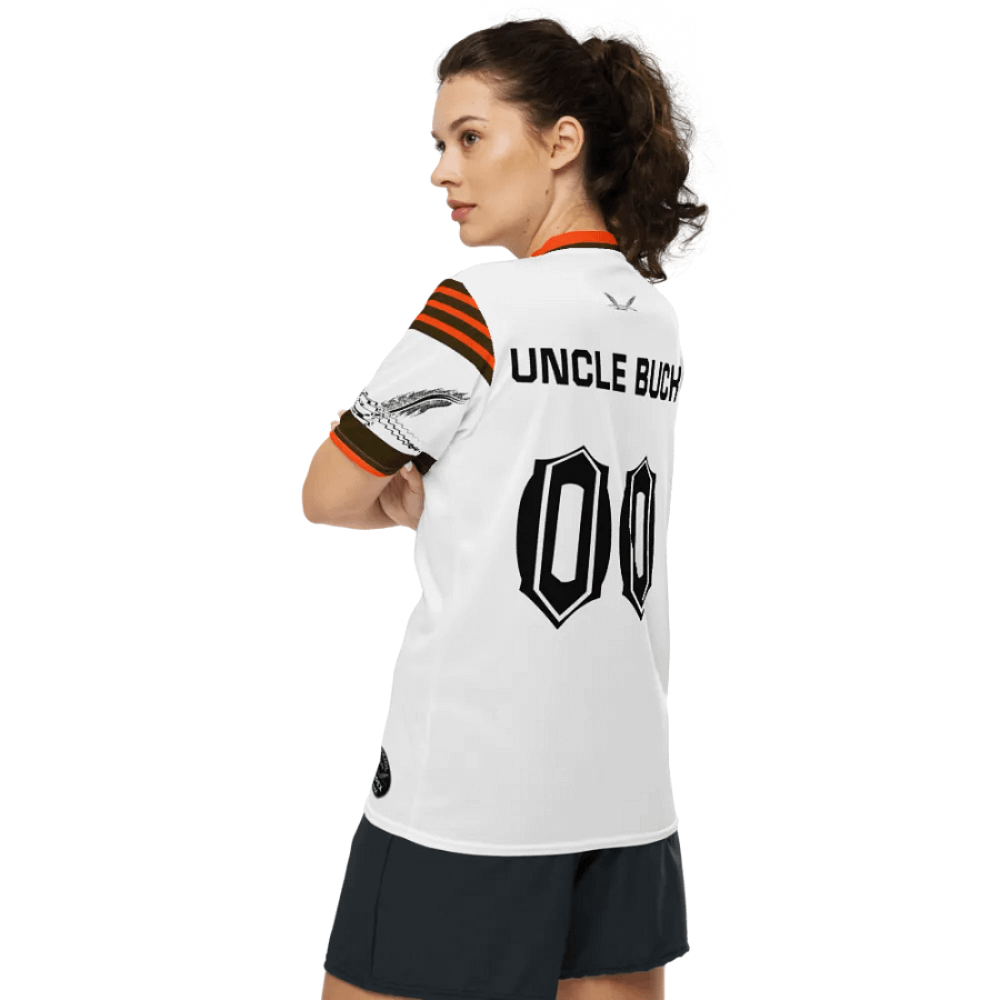 Capital UNCLE BUCK - White - Black HApex Gear Black Logo - Recycled Unisex Sports Jersey product image (12)