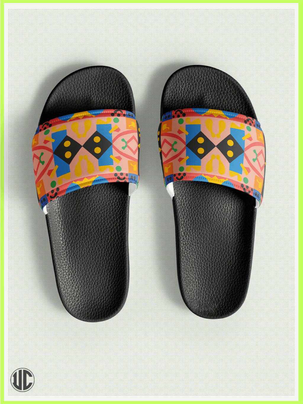 UnkoCon – Vivid Memphis Style Women’s Slides product image (1)