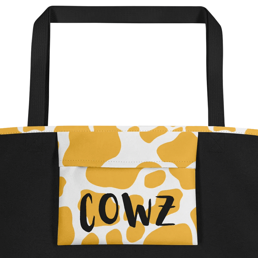 Cow Print Tote bag with Pocket - Yellow product image (2)