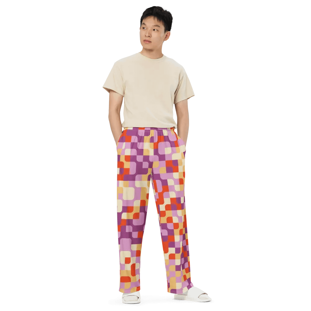BUIII Pixelated Geometry: Autumn Breeze Wide-Leg Pants product image (6)
