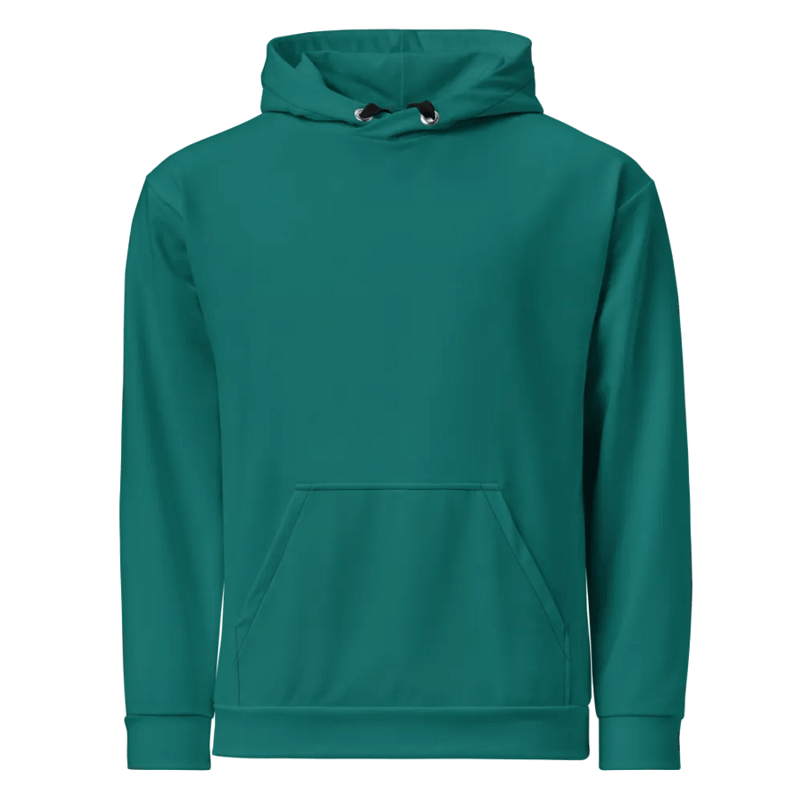 Plain Deep Sea Green Light Summer Unisex Recycled Polyester Heavyweight Premium Hoodie by Treasure Pie product image (8)