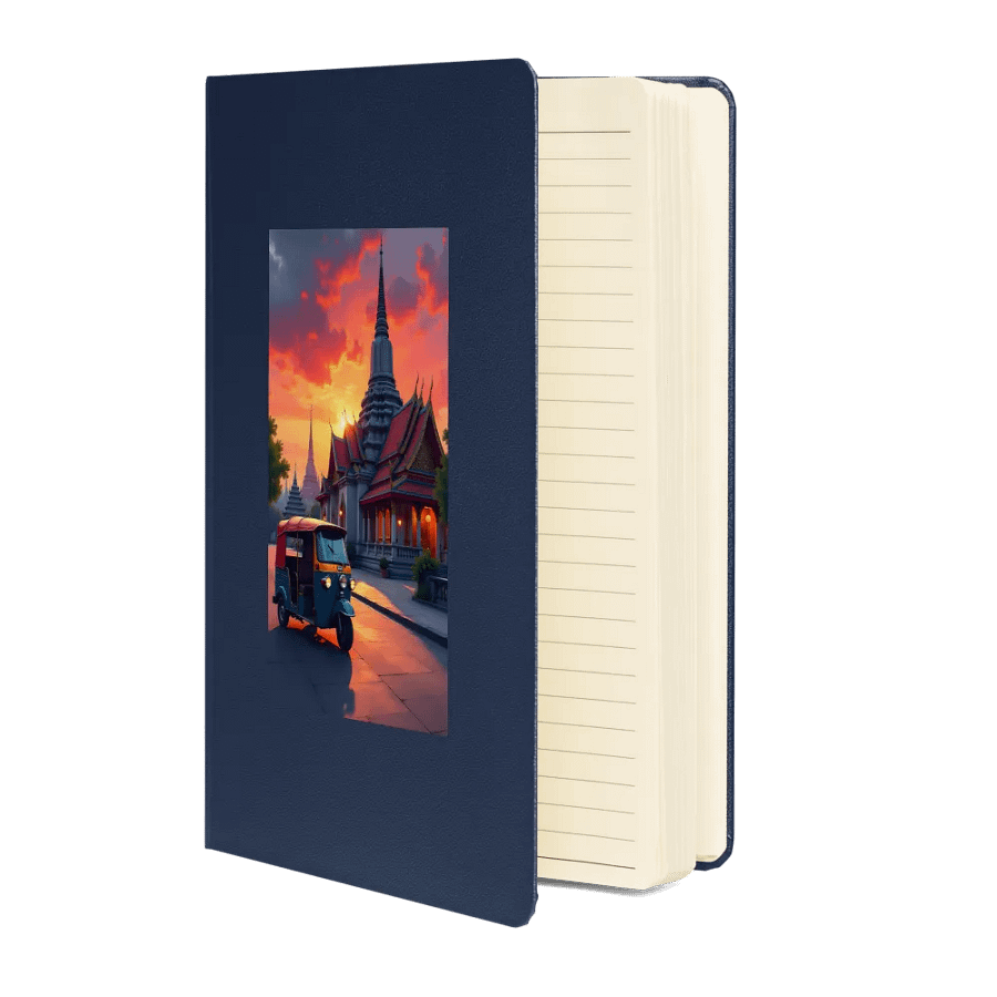 Tuk-Tuk at Sunset Near Thai Temple hardcover notebook product image (3)