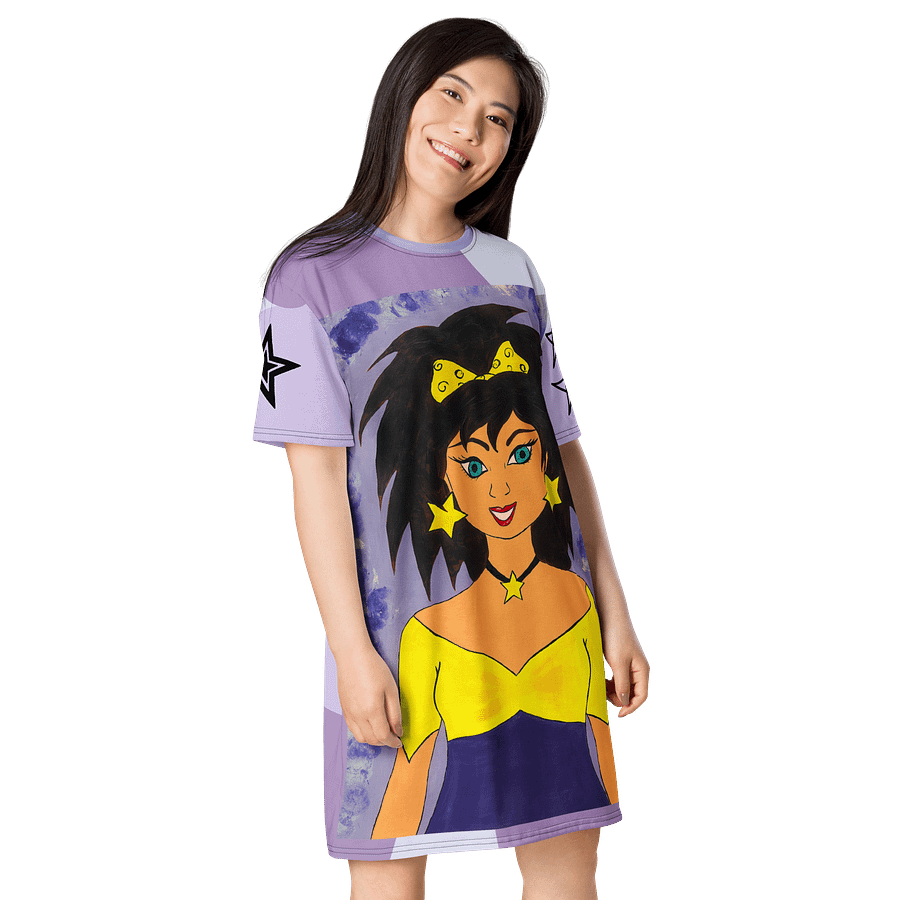 Girl with the stars (art by Dina R.) acrylic painting picture - Dress product image (4)
