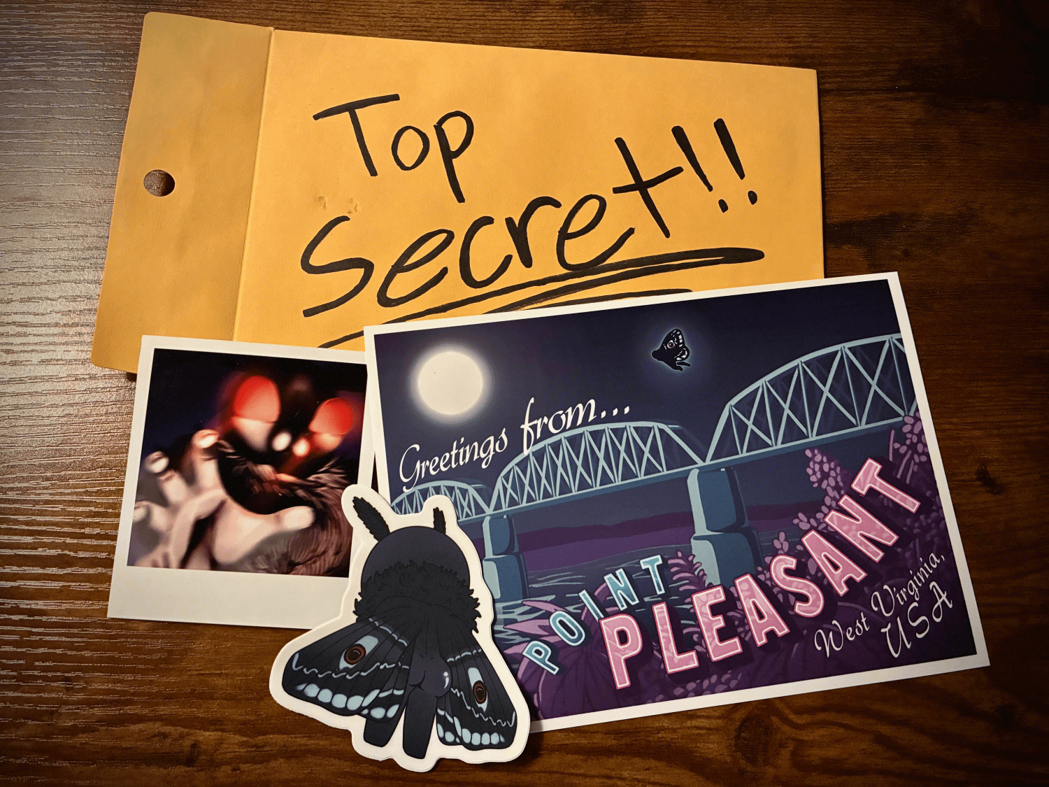 【 DeCryptid 】Mothman - Polaroid // Postcard // Sticker product image (1)