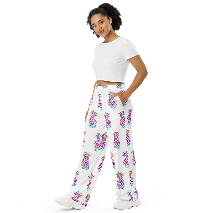 Chromatic Chaotic Pineapple Unisex Wide-Leg Pants product image (4)