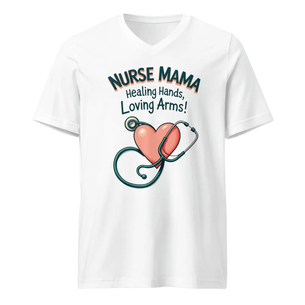 NURSE MAMA Healing Hands V-Neck Tee product image (1)