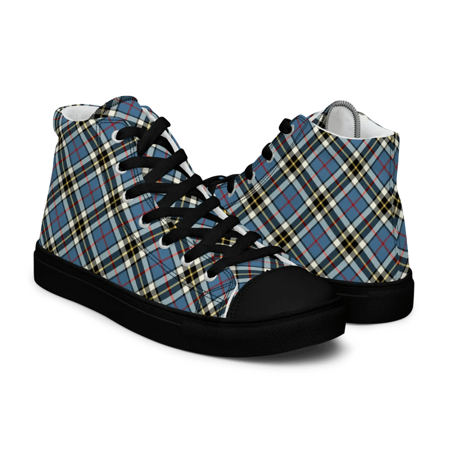 Thompson Blue Tartan Men's High Top Shoes product image (7)