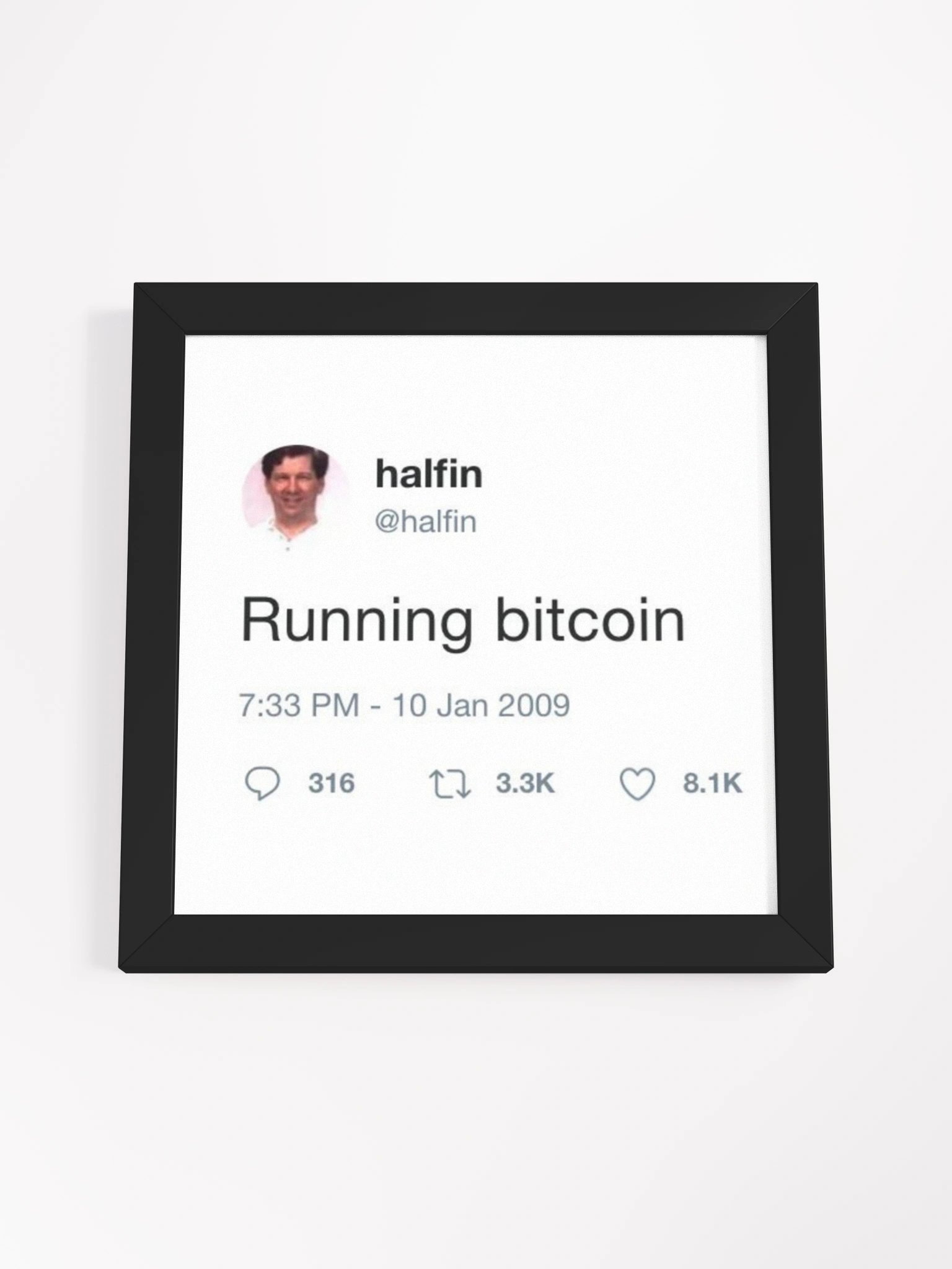Running bitcoin - Hal Finney Tweet Framed product image (54)