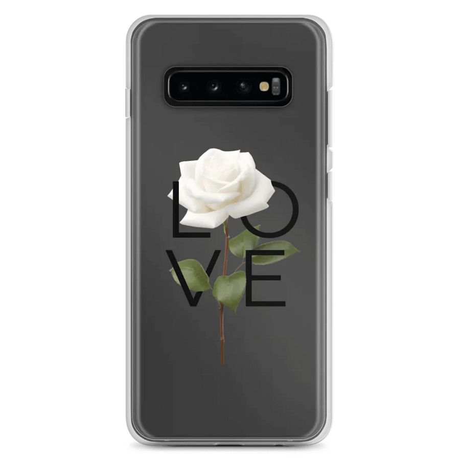 'LOVE' White Rose Samsung® Clear Case product image (7)