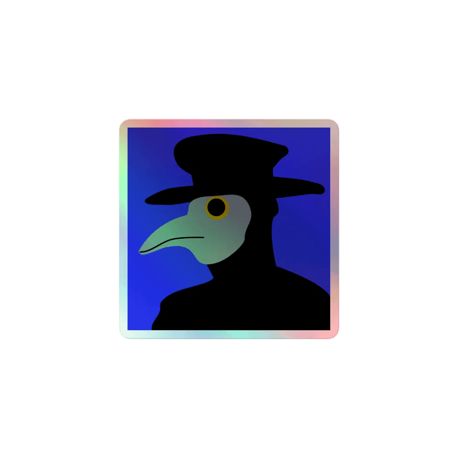 Plague Doctor Polaroid Style Holo Sticker product image (1)
