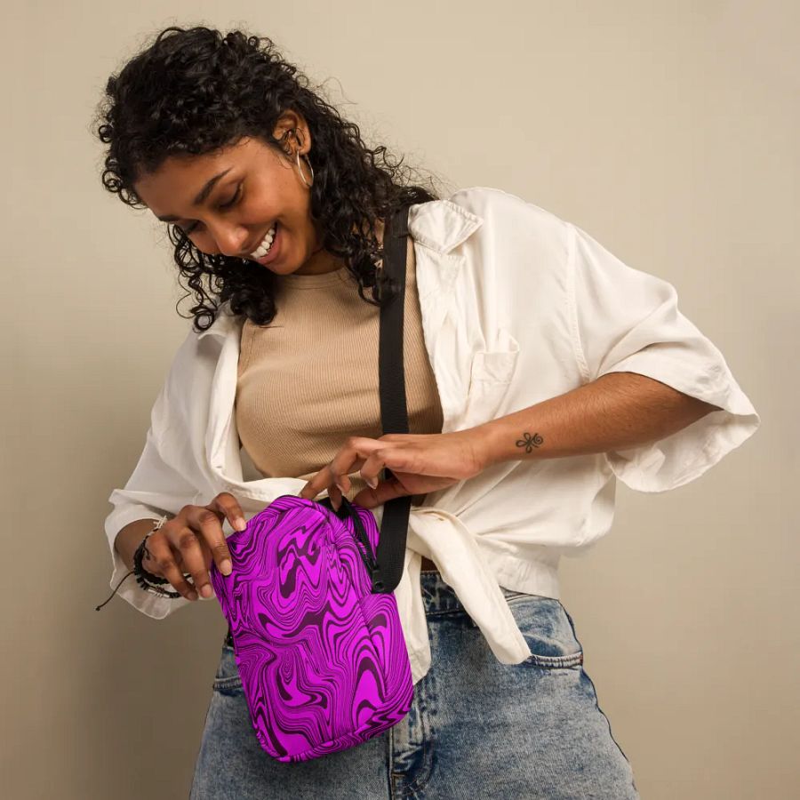 Utility Crossbody Bag - Abstract Purple Swirls product image (5)