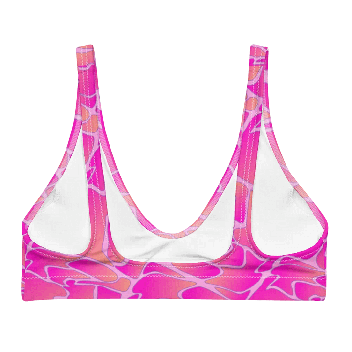 Crazy Paving Pink Pattern Padded Bikini Top product image (2)
