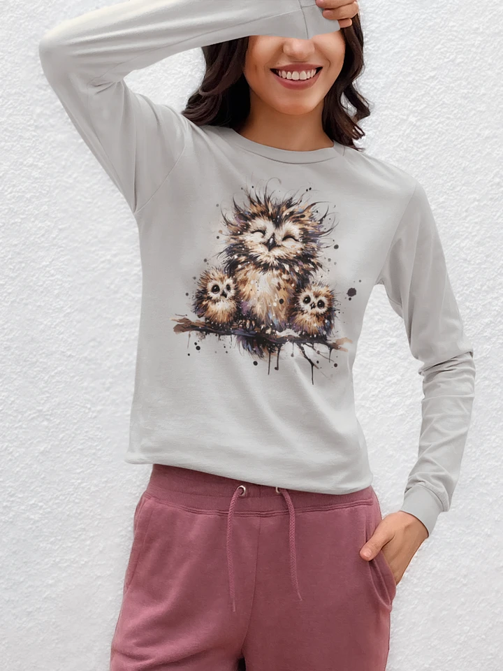 Whimsical Owls Artistic Long Sleeve Tee product image (1)