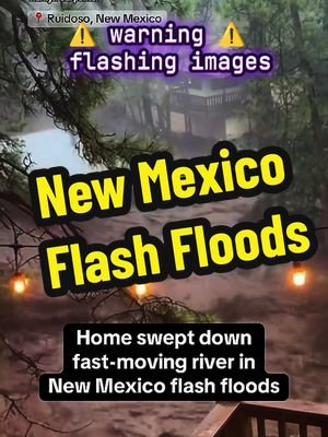 ⚠️flashing images warning ⚠️  CLIMATE CHANGE ain't a joke.  video description: images from New Mexico showing a cabin washing away in a flood. the video says 