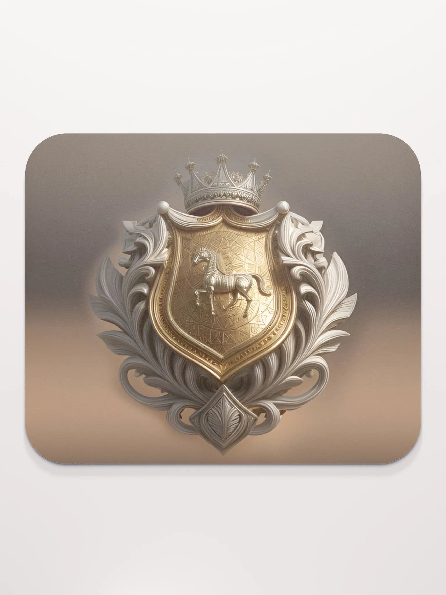White & Gold Horse Classic Mouse Pad product image (2)