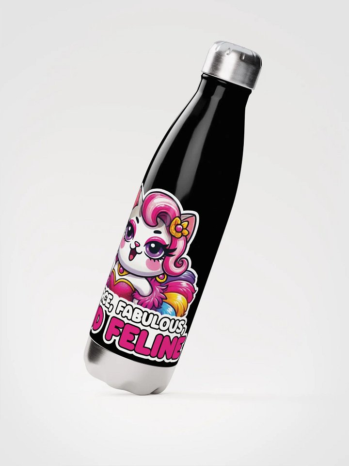 Fierce, Fabulous, and Feline Stainless Steel Water Bottle product image (2)
