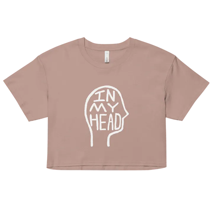 In My Head (white design) printed cotton crop top product image (1)