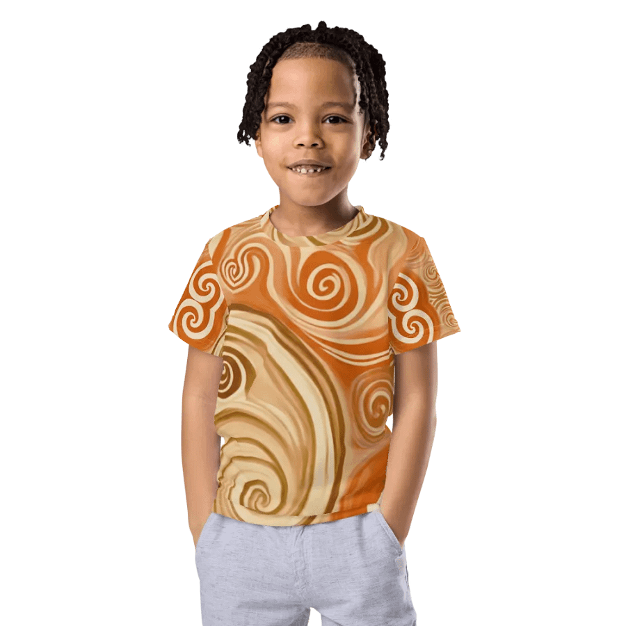 Funky Latte Liquid Tie-Dye Kid's and Toddler's Crew Neck T-shirt product image (4)