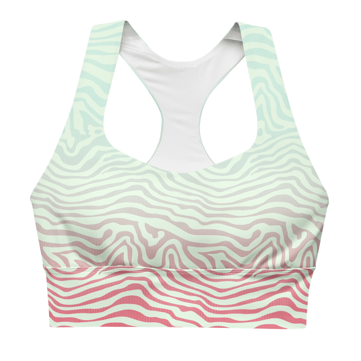 Mint Zebra Recycled Longline Sports Bra product image (1)