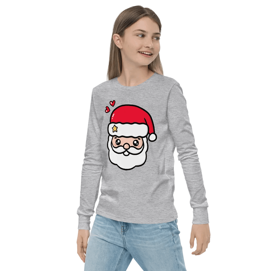 Jolly Santa's Smiling Face Long Sleeve Tee product image (3)