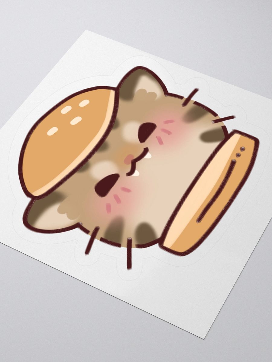 Burger Cat Kiss Cut Sticker product image (3)