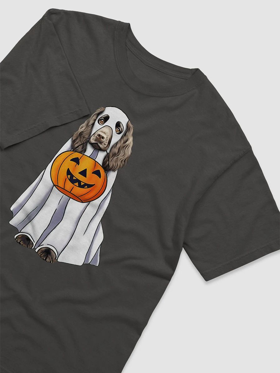 Boykin Spaniel Halloween Tee | Funny Fall Halloween Boykin Spaniel Wearing a Ghost Costume with Pumpkin Basket product image (8)