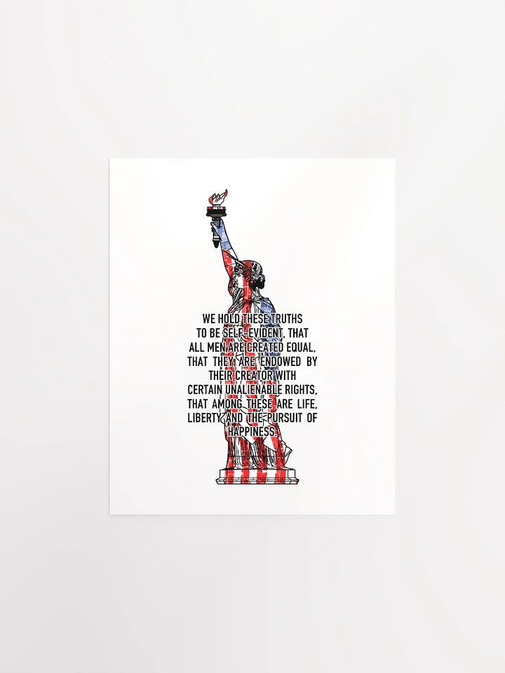 Lady Liberty + Declaration Of Independence - Red + White + Blue - Print product image (1)