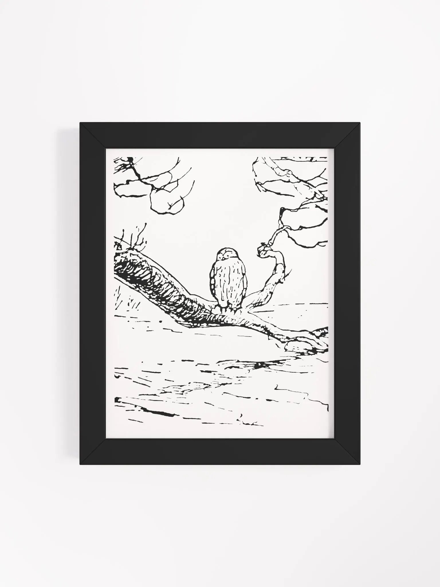 Owl on a Branch Framed Artwork product image (5)