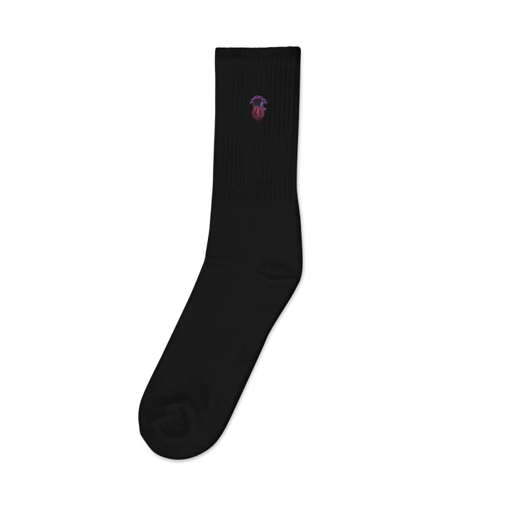 I Support Speedypig69 Cap-Wearing Boar Embroidered Crew Socks product image (1)