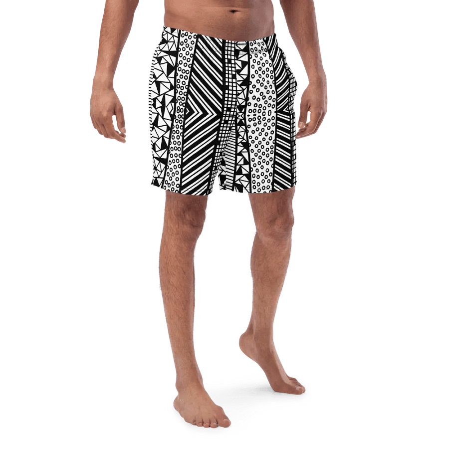Modern pattern in black and white Swim Trunks product image (3)