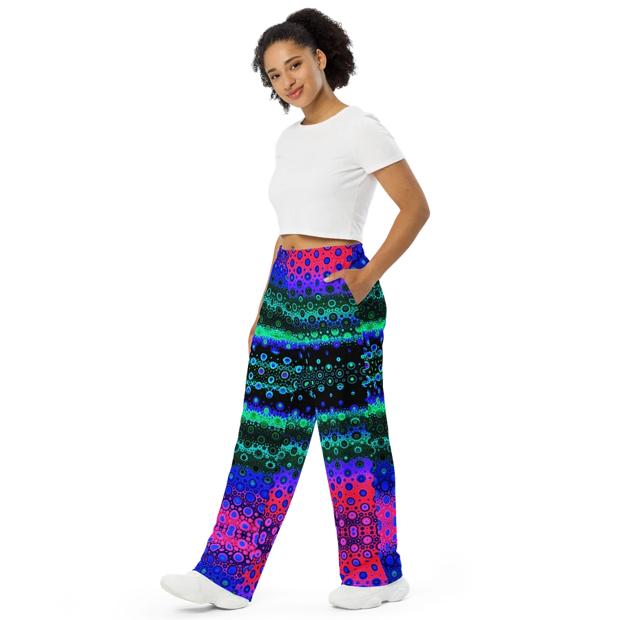 Abstract Multicoloured Pattern Unisex Wide Leg Trousers product image (4)