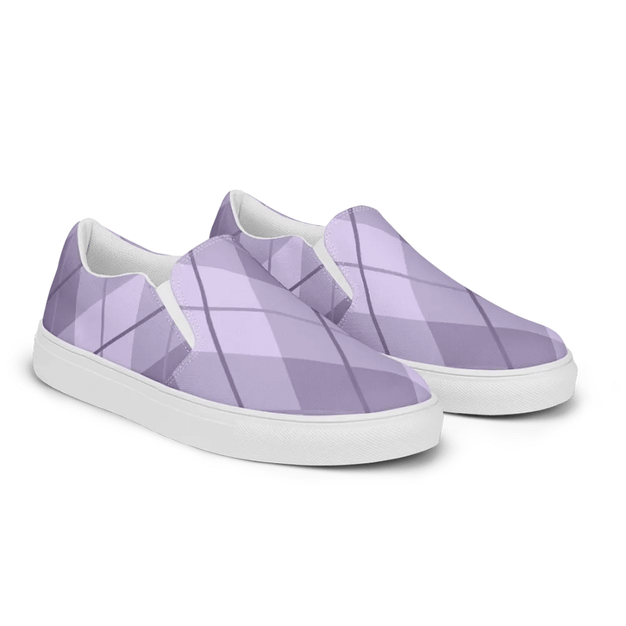 Lilac Argyle Men's Slip-On Canvas Shoes product image (2)